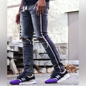 Thrt raven purple stripe denim skinny Jeans